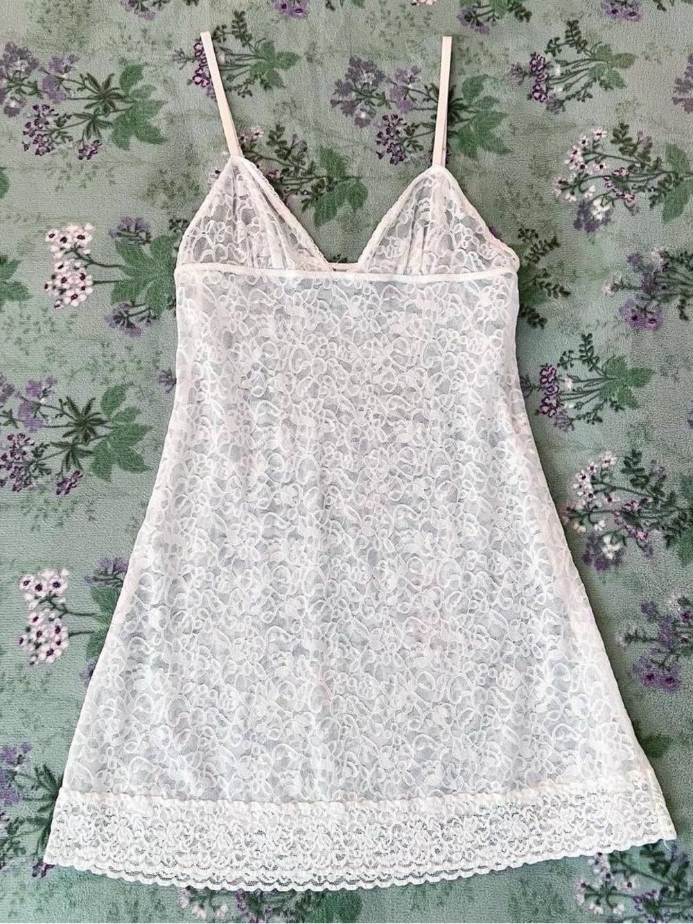 Vintage Victoria’s Secret Y2K White Lace Babydoll Slip Dress Tank 🤍